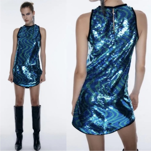 NWT Zara Sequin Mini Skirt, XS - Picture 5 of 11